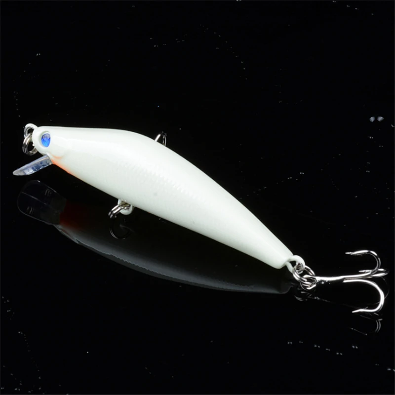 1 шт. 8 см святящийся ночью для рыбалки твердая приманка Minnow 8g 3D искусственный
