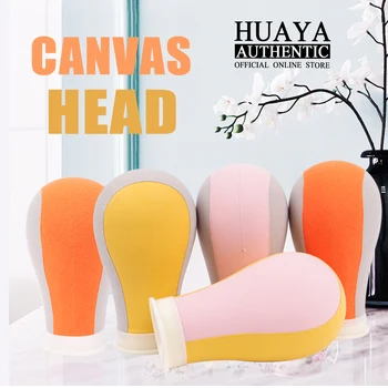 

HUAYA Wig Stand Canvas Head MannequinTraining Making Tools 21-25Inch For Wig Display Or Wig Styling
