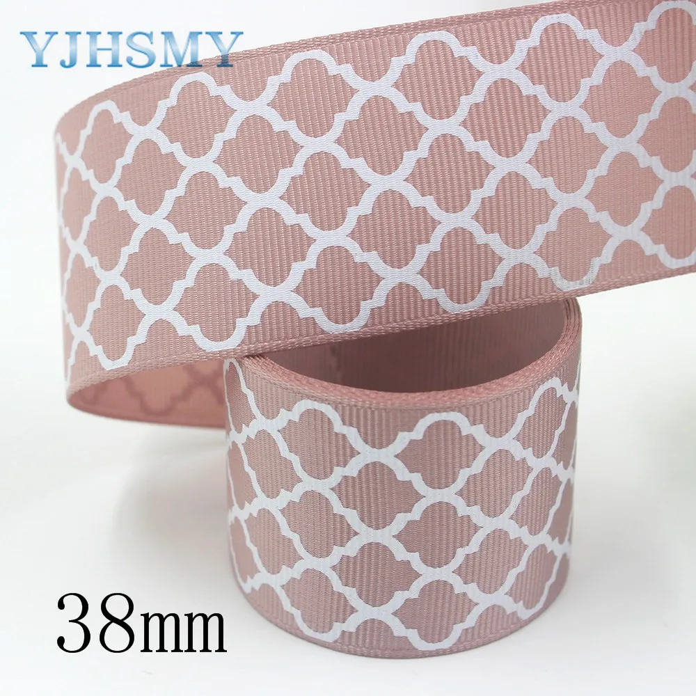 I-191121-2536 YJHSMY I-191121-2534, 38 мм, 10 ярдов красочные геометрические печатные корсажные ленты, одежда лук кепки DIY материалы для украшения - Цвет: I-191121-2536