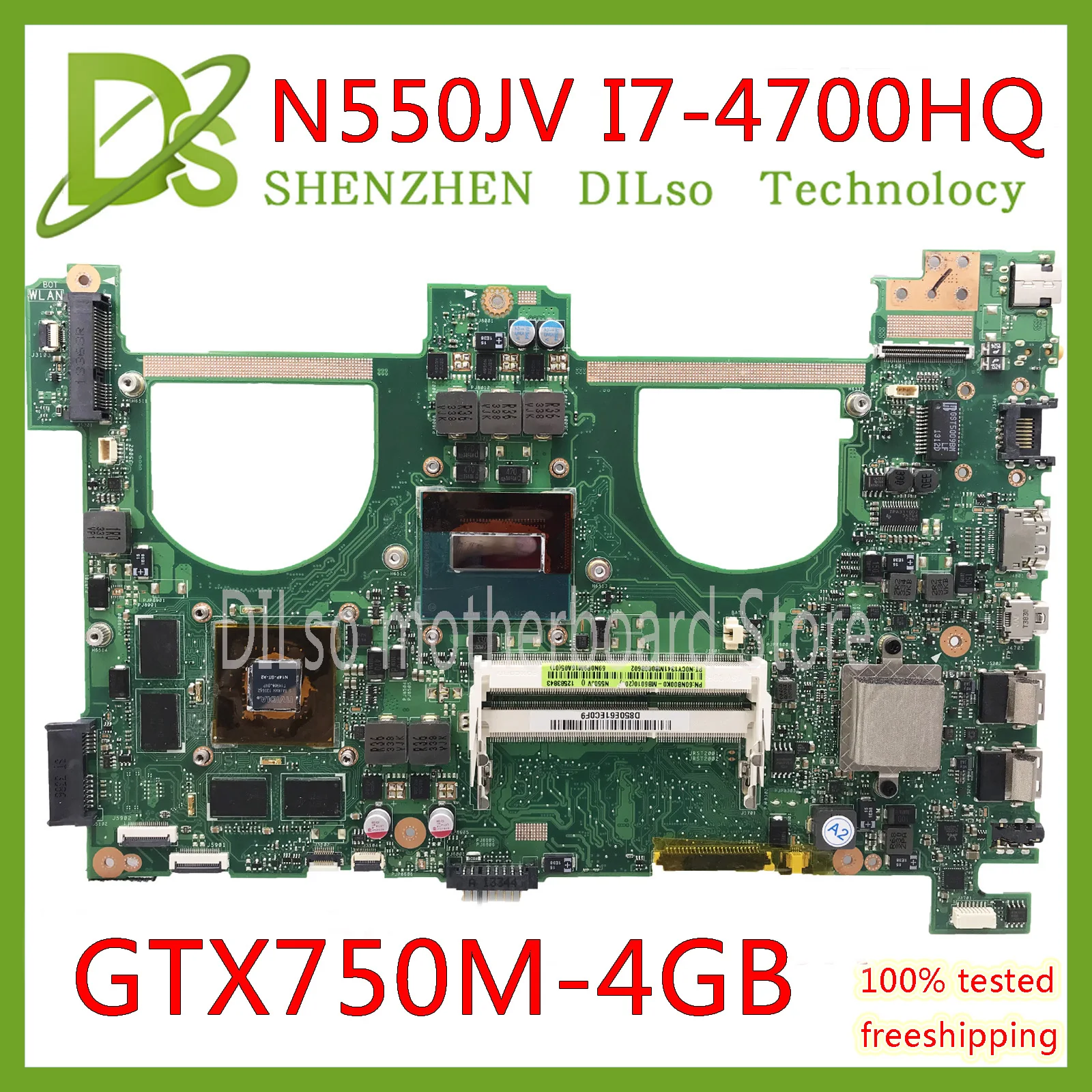 Ceny KEFU N550JV dla ASUS N550jv N550JK N550J N550JX płyta główna laptopa i7 4700HQ GTX750 4GB GPU płyta główna Test nowa płyta główna