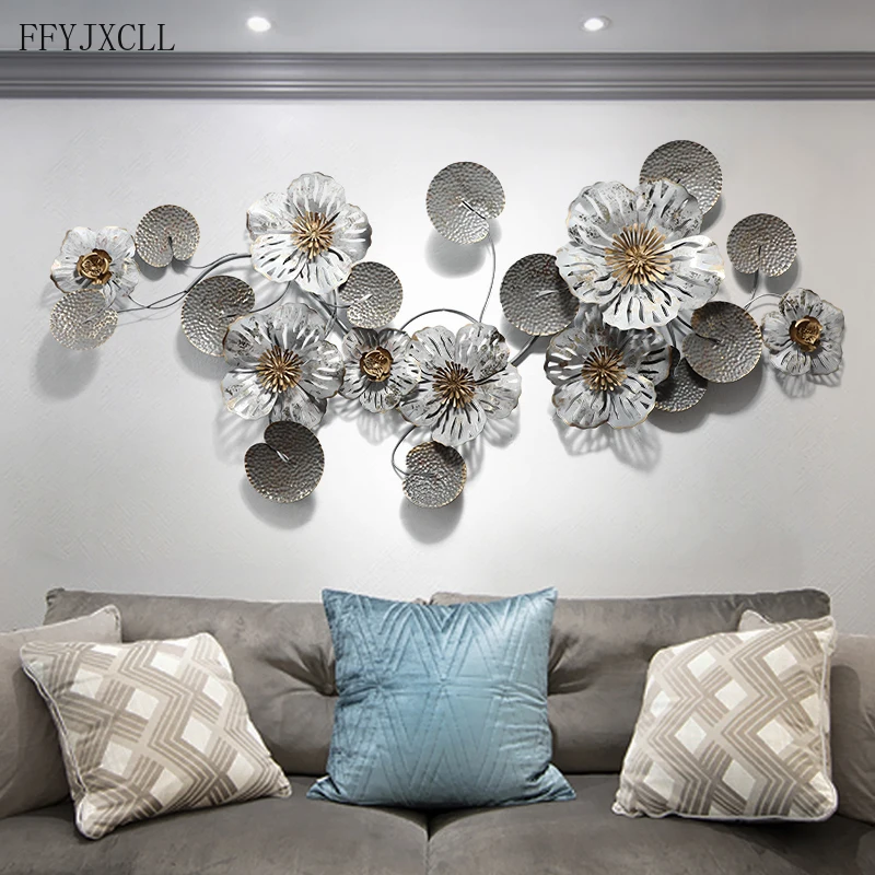 US $251.88 Nordic style threedimensional living room sofa background wall decoration light luxury iron art hotel flower home decoration