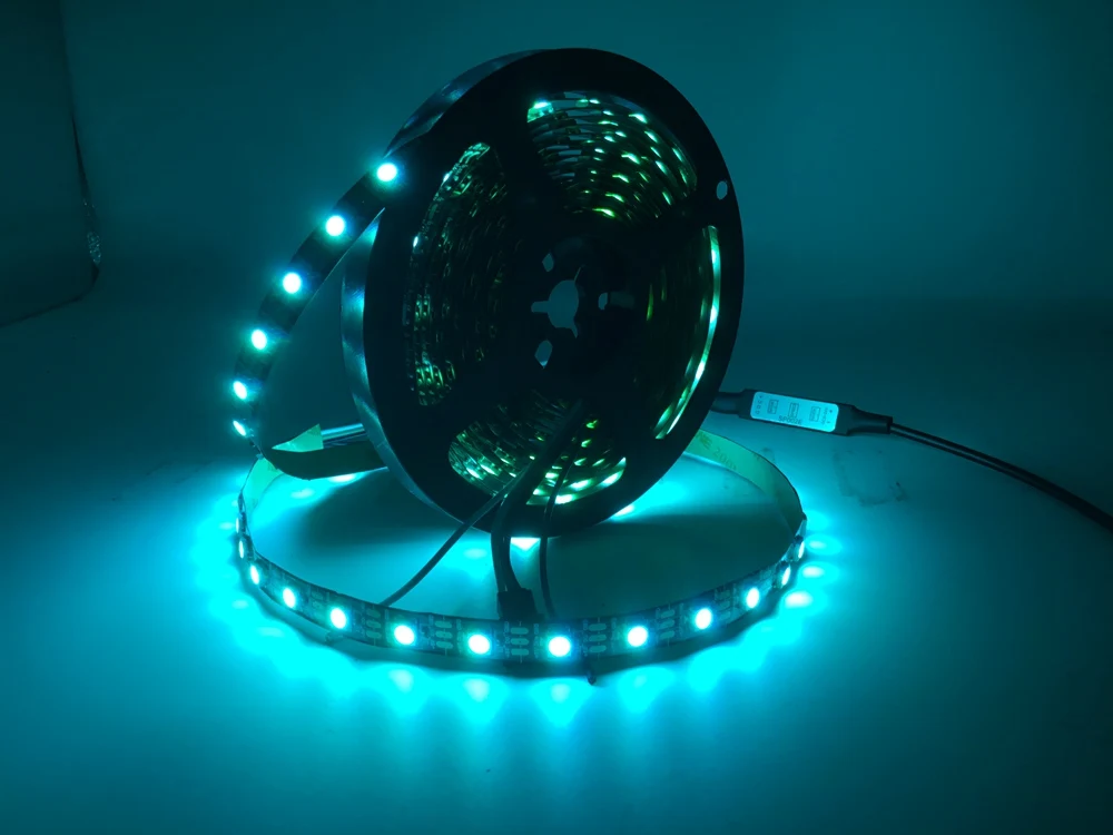 WS2812B WS2812 RGB светодиодный светильник водонепроницаемый индивидуально адресуемый умный RGB светодиодный светильник для украшения дома Рождественский 0,5 м-5 м