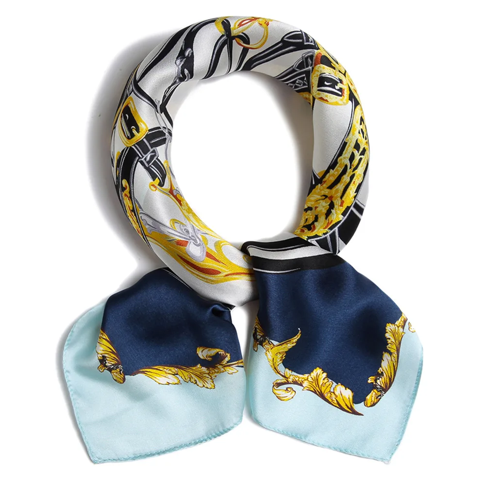 DANKEYISI Women Pure Silk Square Scarf Female Print Nature Silk Scarf Wrap Ladies Spring Summer Winter Office Hair Neck Foulard