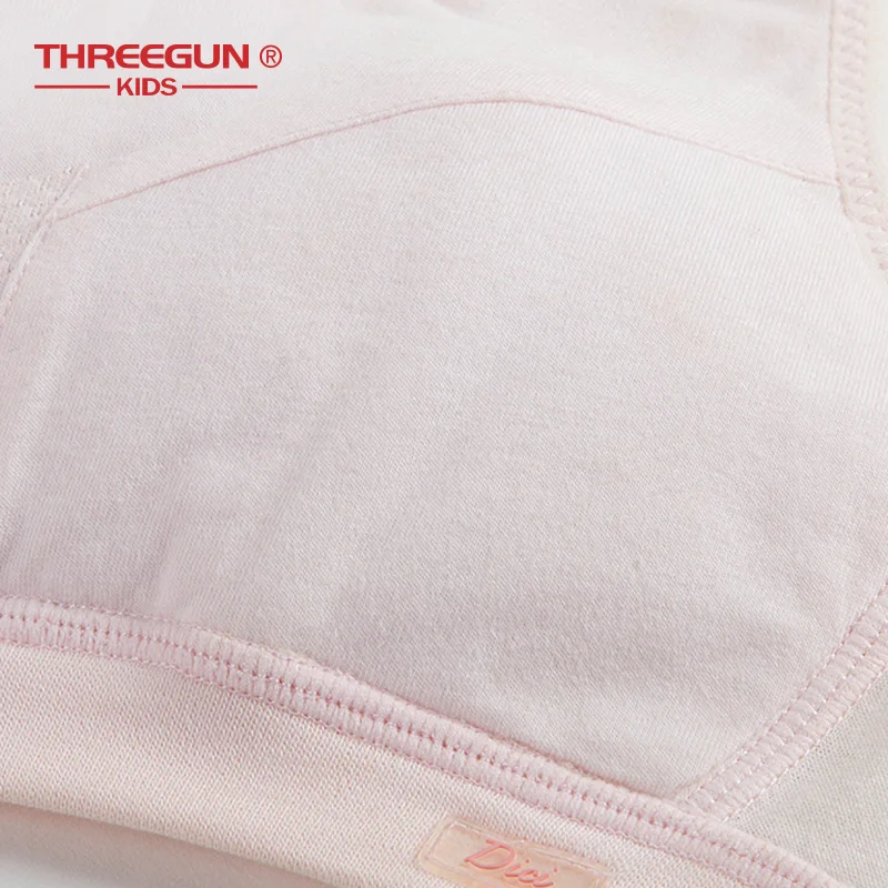 THREEGUN/детские спортивные бюстгальтеры для девочек, милый бюстгальтер с чашкой для подростков, Мягкое хлопковое нижнее белье для подростков, бюстгальтеры для молодых студентов, нижнее белье