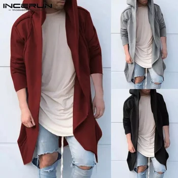 

ZOGAA Fashion Street Wear Men Long Hooded Thin Cardigan Cape Coats Casual Men Long Sleeve Cotton Jacket European Size S-3XL