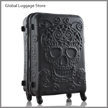 

20,24,28 Inch Spinner Wheel skull Travel Suitcase abs hardside trolley luggage