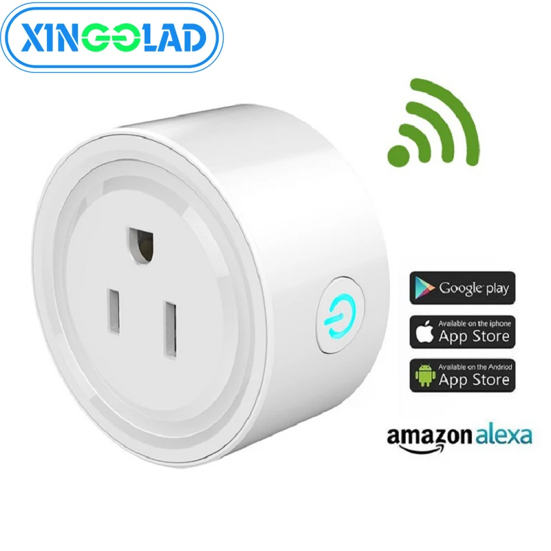 

US Mini Smart Power Socket Plug WiFi Outlet Adapter APP Alexa Voice Intelligent Grouping Control Remote Switch Monitoring Timing