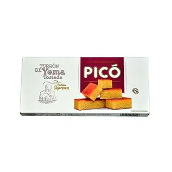 

Picó - Turron de Yema Tostada - Mandelnougat mit Eigelb - Höchste Qualität - 300gr (Kein Gluten) - Spanisch nougat / Spanisch