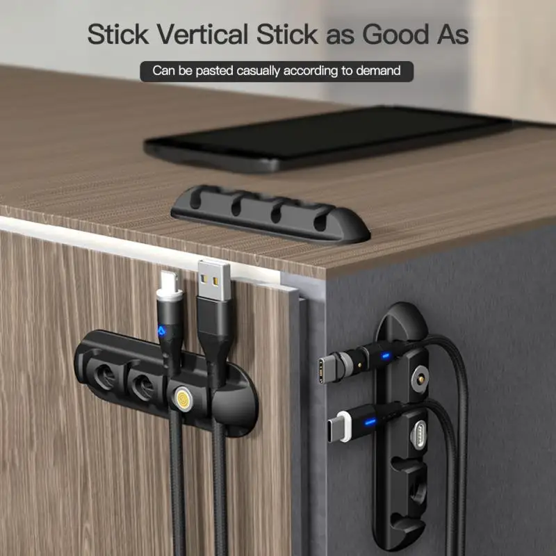 

Desktop cable clamp clean mobile phone line management data charging line organizer holder silicone wire coil