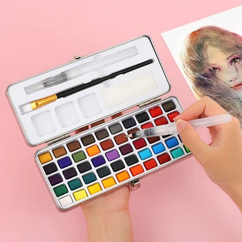 

50-color solid watercolor paint set, suitable for beginners, enthusiasts and professional art students with art sets