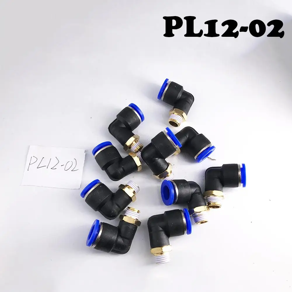

Free Shipping 20Pcs/lot 12mm To 1/4 PL12-02 elbow external screw quick plug .