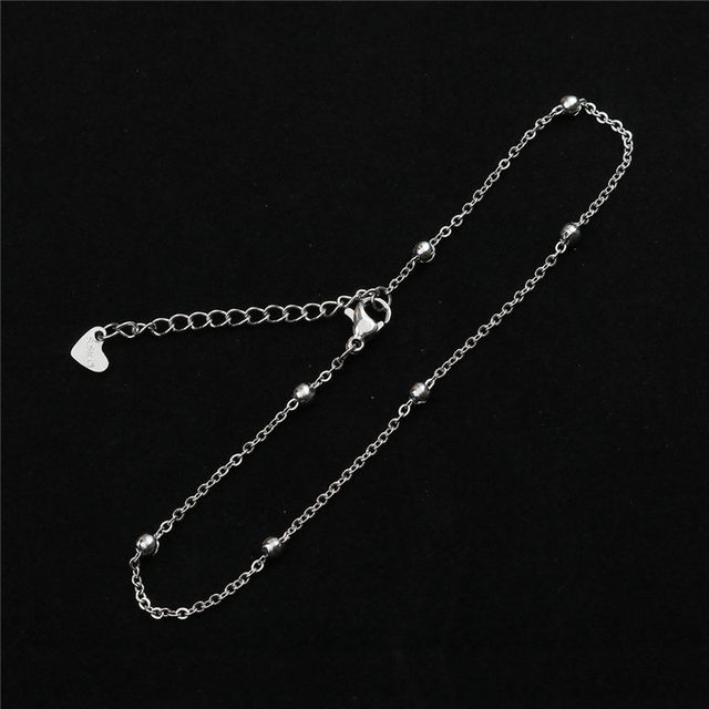 Stainless Steel Anklet Simple  On Foot Ankle Bracelets For Women Men Leg Chain Jewelry Gifts 23.5cm - 22cm Long 1 PC
