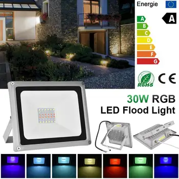 

1/2/4/6/8/10pcs LED Flood Light 30W RGB Flood Light 220v IP65 outdoor led spotlight With Color Remote Controller