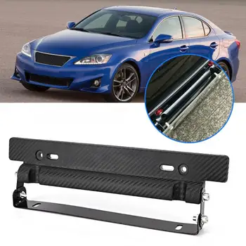 

Front Rear Adjustable Carbon Fiber Texture License Plate Frame US Style Metal Black Carbon Fiber Texture araba aksesuar