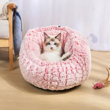 

Pet Cat Bed Warm Cave Nest Sleeping Bed Puppy House for Cats and Small Dogs Premium New