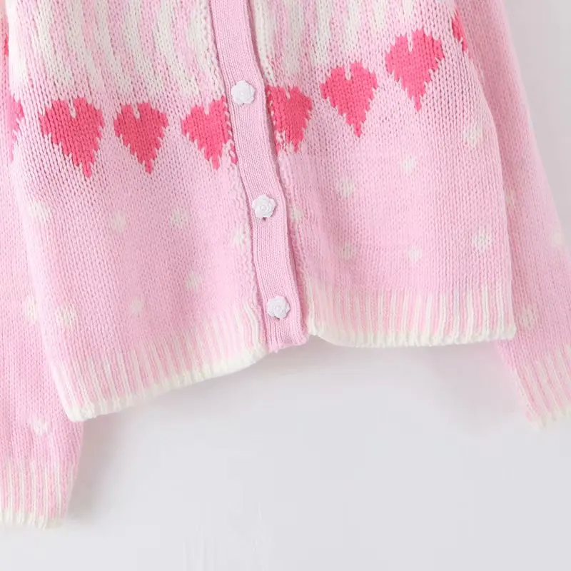 Loveshackfancy розовое милое пальто с пуговицами, с круглым вырезом, с длинными рукавами, высокое качество, зимние вязаные кардиганы, пальто, свитера
