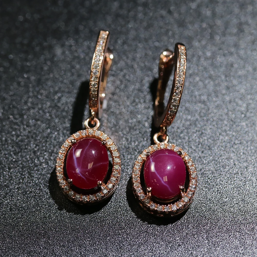 Серьги с застежкой starlight ruby из стерлингового серебра 925 пробы, розового золотистого цвета тонкой работы, ювелирные изделия для девочек, подарок, акция bolaijewelry