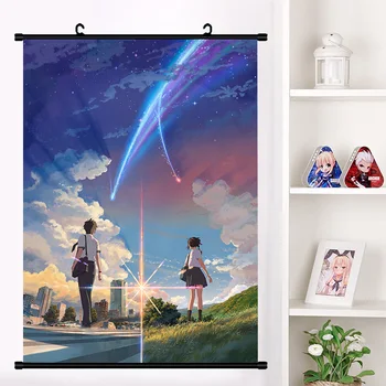 

Japanese Anime Kimi no na wa Your Name Miyamizu Mitsuha Wall Scroll Mural Poster Wall Hanging Poster Home Decor Collection Art