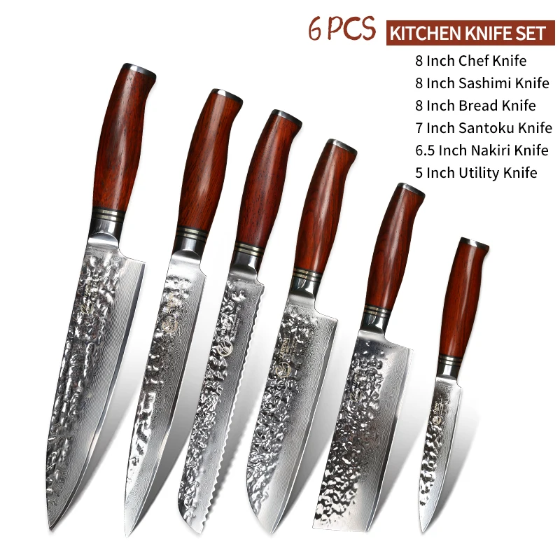 Best Professional Knife Set Chefs  Damascus Steel Kitchen Knives Yarenh -  2-6 Pcs - Aliexpress