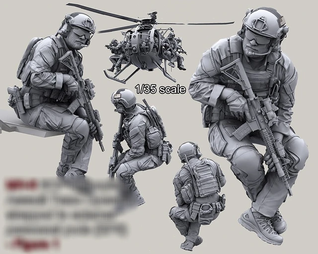1/35 Resin Model Figure GK，Modern military theme (9PCS/set,There are no planes) Unassembled and unpainted kit 6