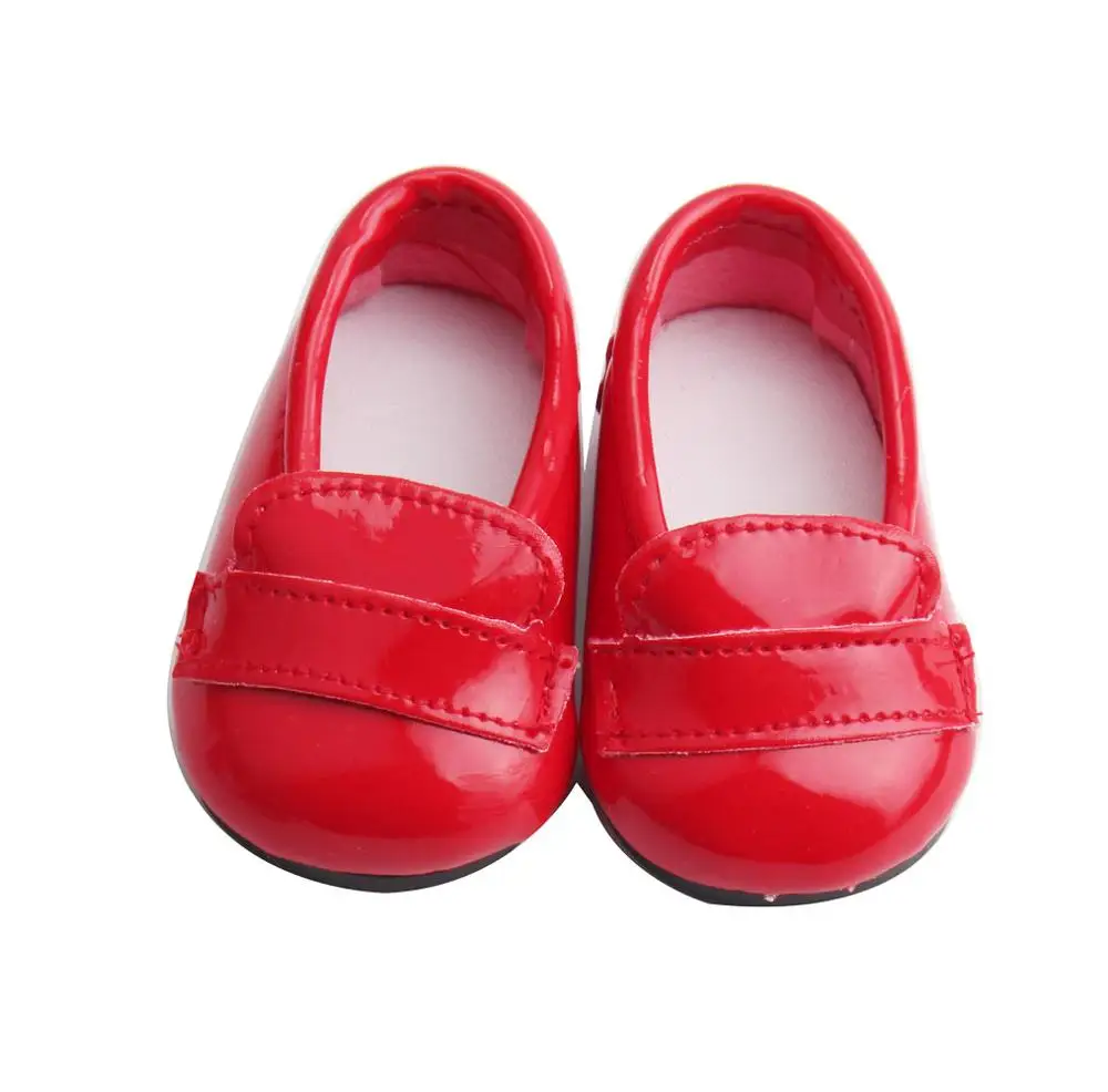 18 дюймовая обувь для кукол девочек Красные модельные туфли на плоской подошве
