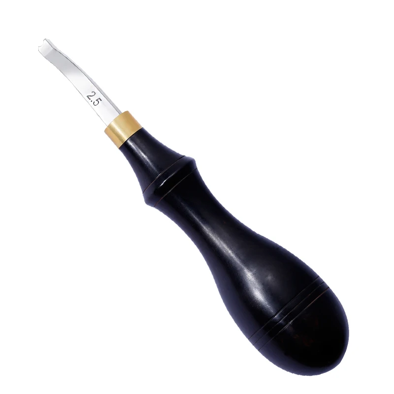 

LMDZ 1Pcs Sharp Leather Edge Beveller Steel Blade Ebony Handle DIY Leathercraft Edger Shallow Groove Craft Mark Tool 14.5cm