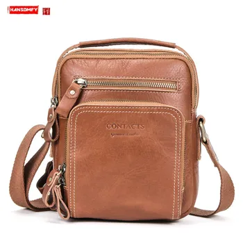

Fashion Trend Retro Crazy Horse Leather Men's Messenger Bag male Multifunctional Leather Men's Bag