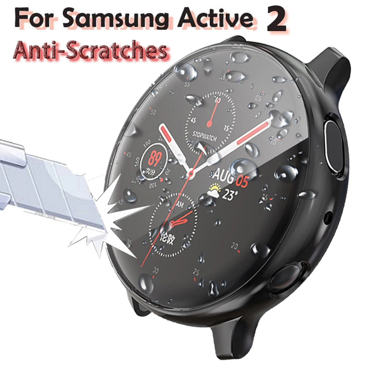 

Protection Case for Samsung Galaxy Watch Active/Active 2 Smart Watch Accessories TPU Protect Shell Cover Frame 40mm 44mm