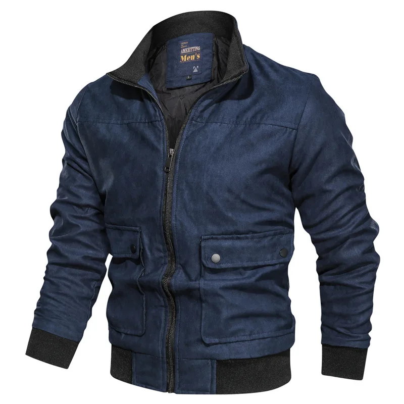 Мужская куртка Осень зима 2019 Повседневная модная со стоячим воротником
