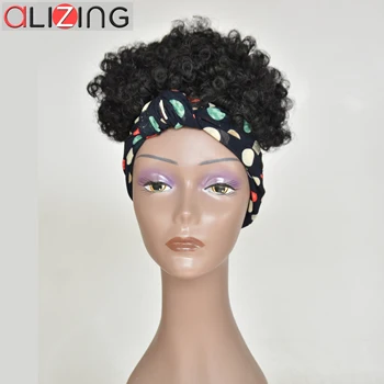 

Alizing Curly Short Wig Synthetic with Headband High Temperature fFiber for Black Women African Hairstyles Natural Black Hair
