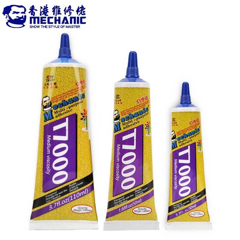 MECHANIC T-7000 Multi-Purpose Epoxy Resin Adhesive Black Liquid Glue No Corrosion for Phone Touch Screen Crafts Repair Tool