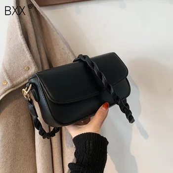 

[BXX] PU Leather Crossbody Bags For Women 2020 Winter Brand Designer Shoulder Bag Female Trend Travel Handbags and Purse HP417