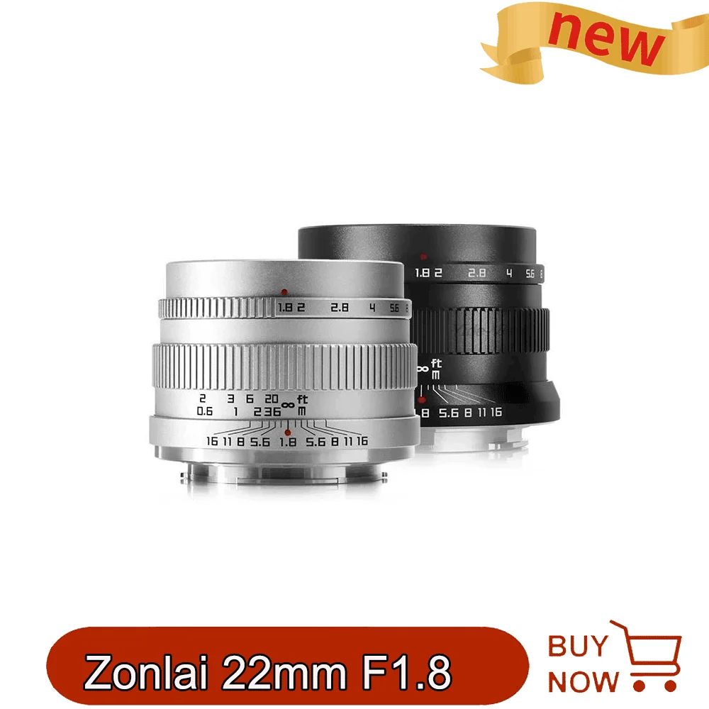 Zonlai 22 мм F1.8 ручной основной объектив для Fuji Sony E Micro 4/3 Canon фотографическое