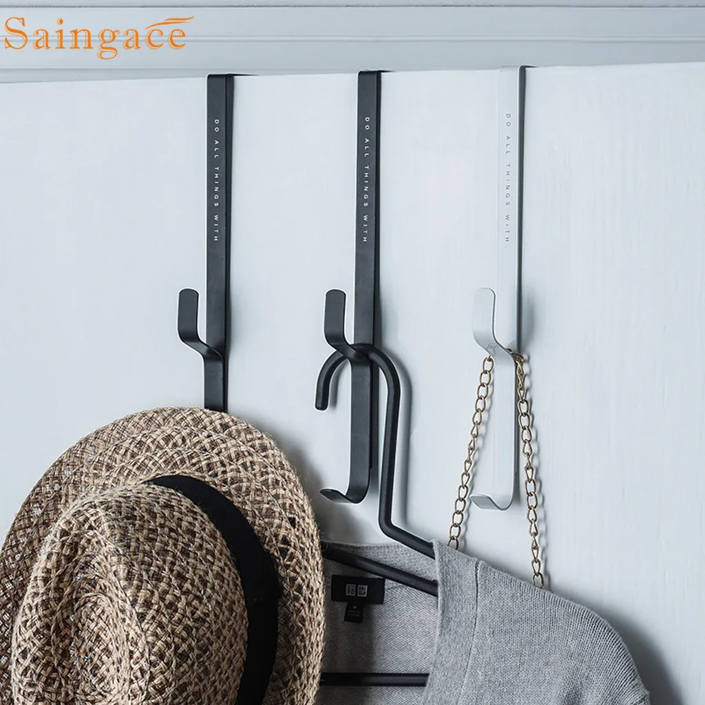 Saingace Крючки 3 шт. за дверью железные крючки одежда шляпа шарф вешалки для хранения