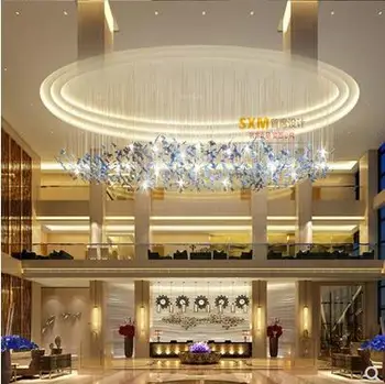 

Chandelier Decoration Front Desk Sand Table Sales Office Crystal Art Glass Headlights Hotel Lobby Hall Engineering Decorative La