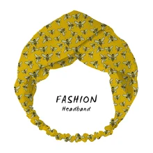 

2021 Fashion Honey Women Summer Hair Accessories Bohemian Hair Band Honey Print Grils Headbands Cross Women Bandana HairBand