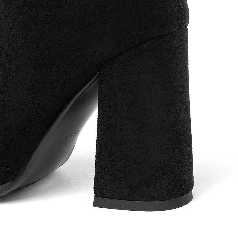 Распродажа; Сапоги выше колена; модная женская обувь; пикантные эластичные тканевые носки на высоком каблуке; женская обувь; большие размеры 43