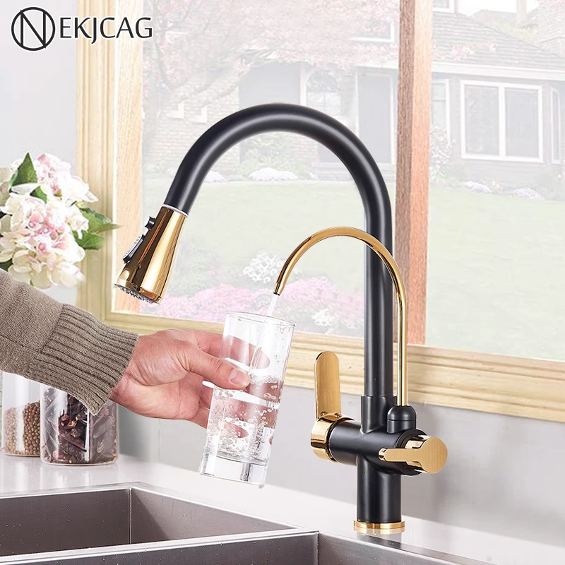 サイズ Kitchen Faucet Dual Spout Kitchen Sink Crane Deck Mount Spring