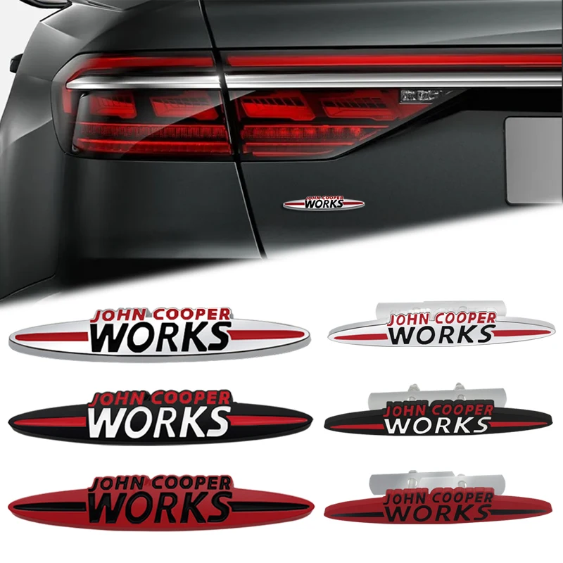 Accessoires de voiture calandre en métal emblème coffre arrière JCW Badge autocollant pour Mini Cooper R50 R53 R56 R60 F55 F56 John Cooper Works