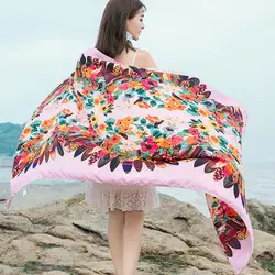 2019 новый летний солнцезащитный платок большого размера шарф женский Национальный Ветер пляжное полотенце хлопок и лен модные шарфы с