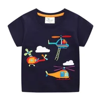 Jumping Meters New Arrival Boys T Shirts For Summer Cotton Cartoon Aircraft Embroidery Toddler Kids Tees Baby Tops Clothes 1