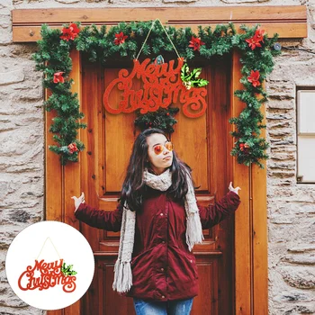 

1pc Christmas Hanging Sign Wood Chic Novel Hanging Tag for Store Office