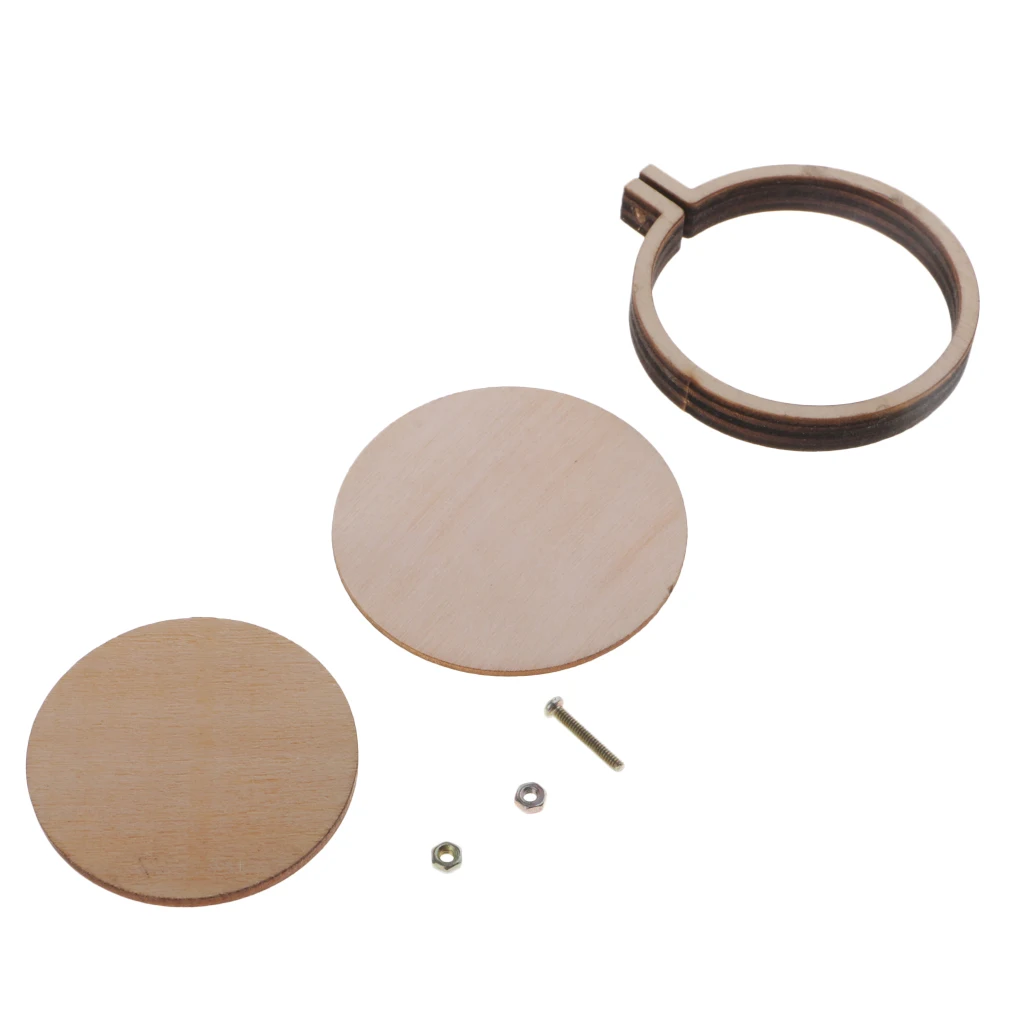 Round Mini Wooden Embroidered Hoop Frames for Crafts Accessories 44mm
