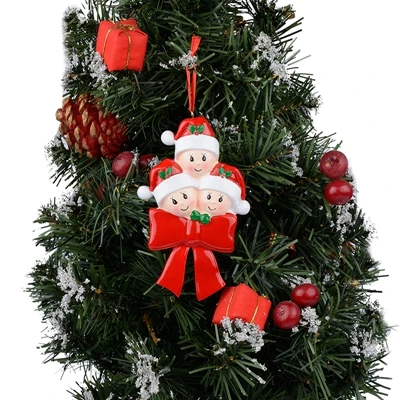 Ребенок лук семья 2 Рождественская елка из смолы украшения персонализированные подарки написать собственное имя для Праздничное оформление дома