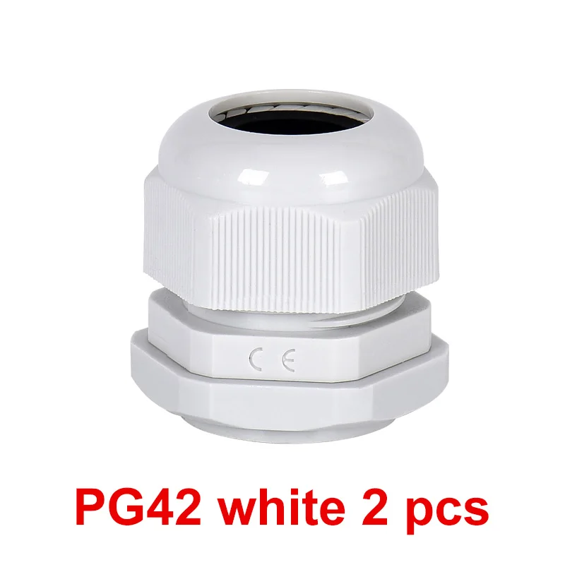 PG42 white 2 pcs Нейлоновый пластиковый провод и кабель Водонепроницаемый шарнир PG29-PG63 головка грамм, фиксированное уплотнение - Цвет: PG42 white 2 pcs