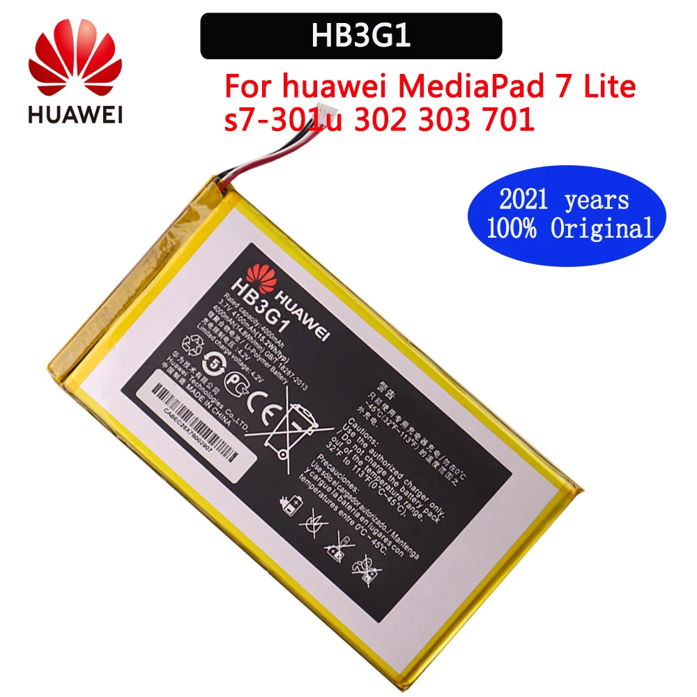 2021 year huawei original HB3G1 4000mAh MediaPad Battery For Huawei S7-303 S7-931 T1-701u S7-301w 7 Lite s7-301u S7-302 | Мобильные