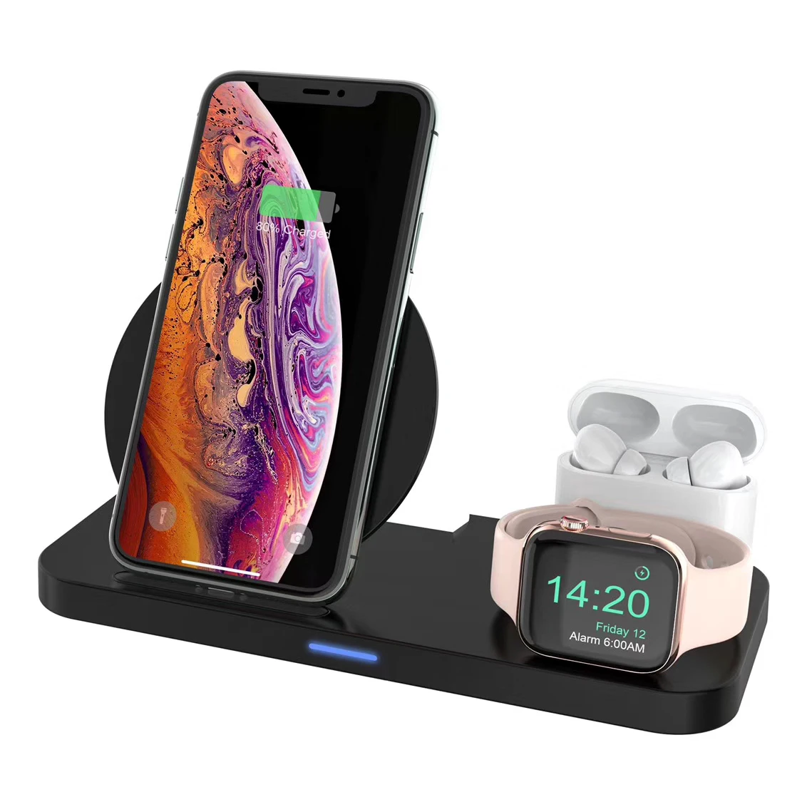 Labobbon 3 in 1 15W Wirless Charger iPhone For iPhone 12 Apple iWatch Airpod Pro Samsung Phone L13B