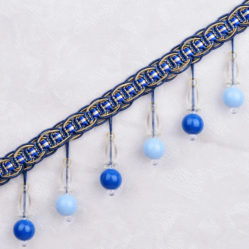 

12M crystal beads Curtain Trims Lace Tassels Europe Curtain Hanging Ball Tie Back Straps Holders Accessories Home Decoration