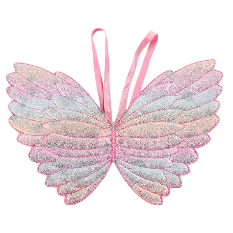

2019 Cute Children Costumes Performance Props Gradient Color Butterfly Princess Angel Wings Fairy Stick Kids Dress Up Toys