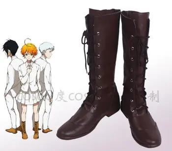 

The Promised Neverland Emma Cosplay Boots Brown Shoes Custom Made Any Size
